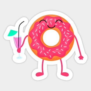 Donut drinks cocktail Sticker